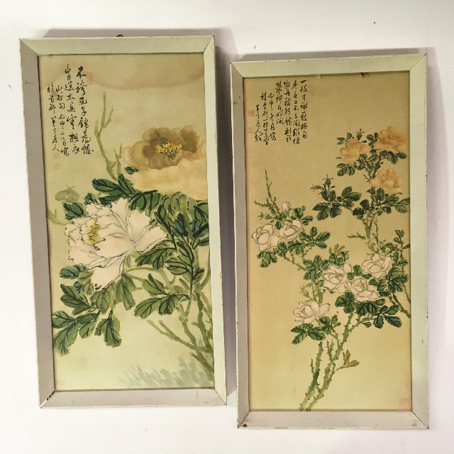 ARTWORK, Asian Print Pair (Small) - Watercolour Flowers